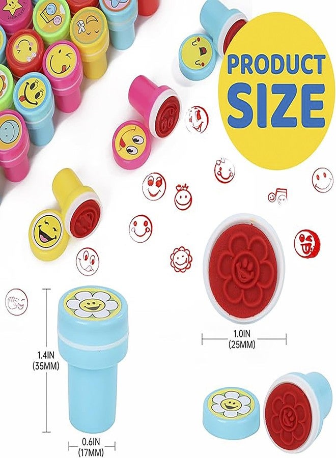 Sellon1 10 Pcs Emoji Stamps for Kids - Self -Ink Stamps for Favor, Carnival Prizes, School Stampers, Goodie Bag, Halloween, Best Return Gifts (Smile Design 1) - Image 5